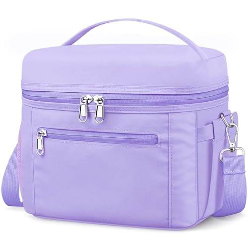 Insulated Lunch Bag for Adults, Leak-Proof & Water-Resistant (Black) — Purple