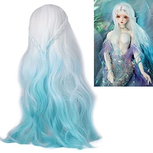 Zerodis 1/3 Ball Jointed Doll Hair Replacement Wig, High Temp Soft Silk Curly Hair for Modeling & Crossdressing