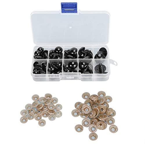 52PCs Handmade Black Bear Eyes, Soft Toy Parts, Educational Plush Crafts