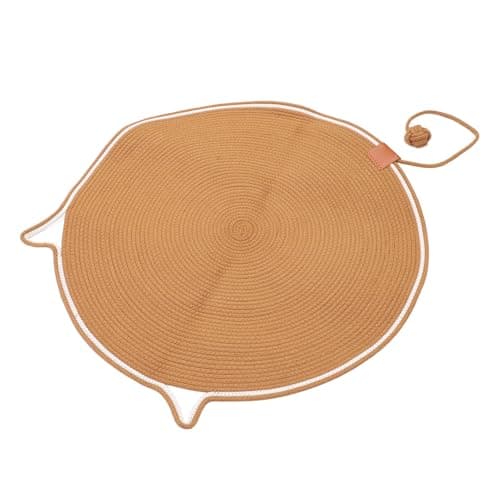 Round Cotton Rope Mat for Cats 31.5in Diameter Ideal for Multi-Cat Houses Clean with Damp Cloth