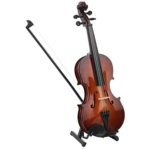 Oumefar Mini Viola Replica with Case - Wooden Miniature Violin for Crafts and Gifts