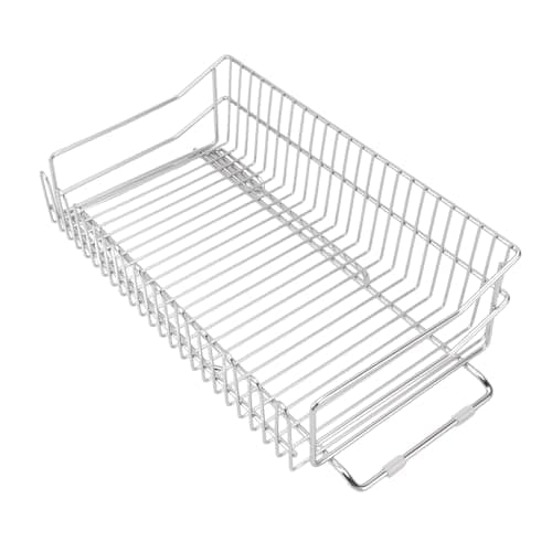 Stainless Steel Adjustable Dish Drainer Rack 38-51.5cm Kitchen Sink Organizer
