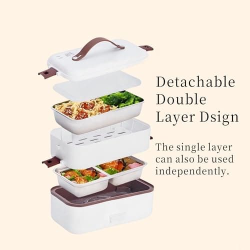 Zerodis 0.8L Electric Lunch Box – Portable Waterproof Food Warmer for Home, Office, and Car