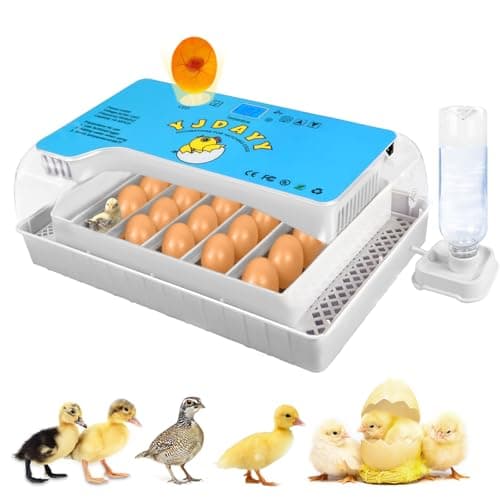 15-35 Egg Incubator with Auto Turning & LED Temp Display for Poultry (Blue)