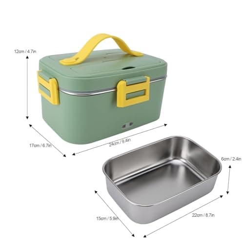 Zerodis Portable Electric Lunch Box – 360° Heating, No Water Needed (Green)