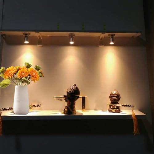 Zerodis 2 Sets 5V 1W USB Eye Caring Round LED Spot Lights White White Light Jewelry Cabinet Display