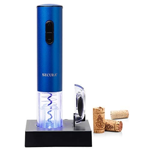 Secura Automatic Electric Wine Opener with Foil Cutter (Blue)