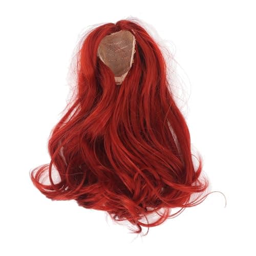 Lifelike Scalp Red Silk Wigs for 1/6 Ball Jointed Dolls (Bright Color, Optimal Curls)