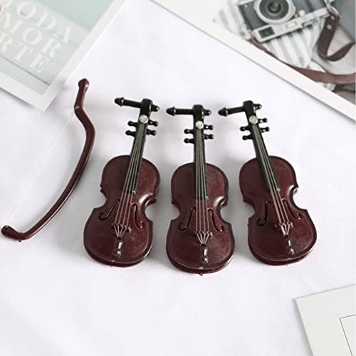 Mini Violin Ornament With Stand for Home Office Decoration