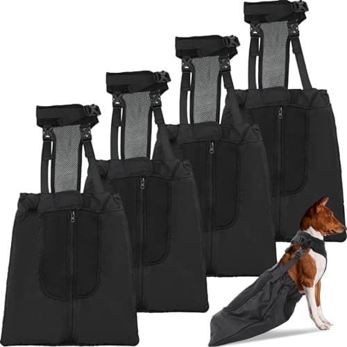 Adjustable Dog Drag Bags for Paralyzed Rear Legs - 4 Packs, Breathable Protection for Disabled Pets (Medium)