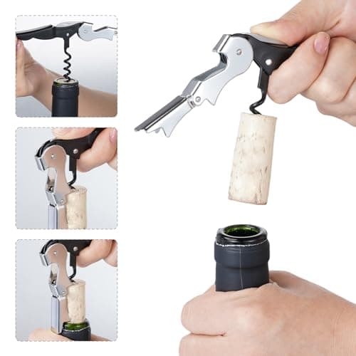 Stainless Steel 4PCS Wine Key Corkscrew with Foil Cutter