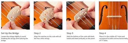 NATURAL FINISH Acoustic Beginner Violin with Case Bow Rosin