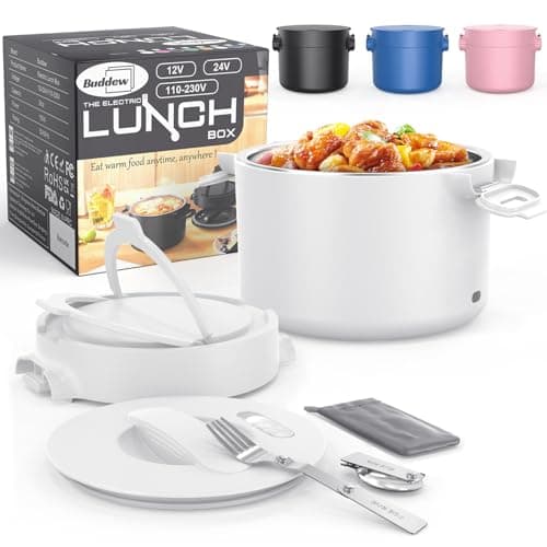 Buddew 100W Portable Food Warmer, 34-Ounce, Black — White
