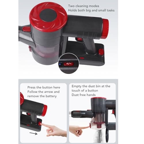 Zerodis 10Kpa Cordless Stick Vacuum 150W Brushless Motor Handheld Vacuum Cleaner