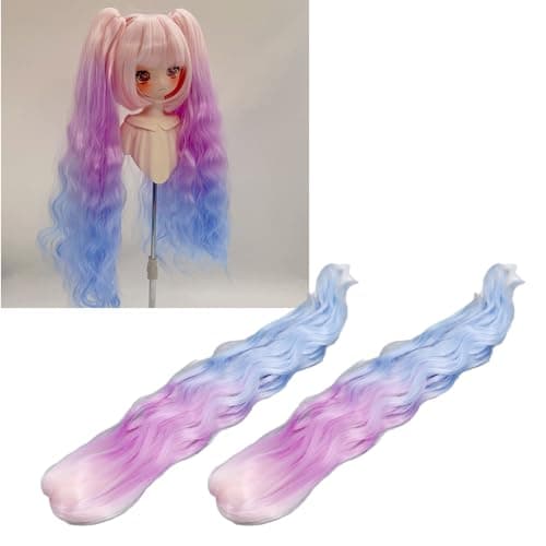 2PCS Blue Gradient Color Doll Wig for Cotton Dolls