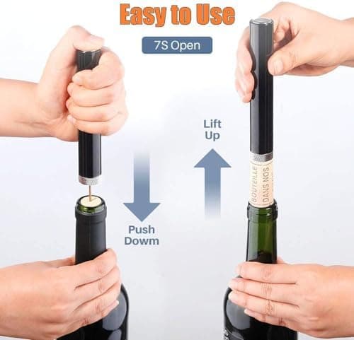 Zerodis Needle Type Wine Bottle Opener, Easy Cork Remover Corkscrew, Travel Portable Pocket Air Pressure Pump Wine Bottle Opener for Home, Restaurant and Party(Silver)