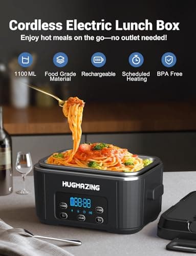 Battery-Powered Heated Lunch Box for Travel and Office Meals