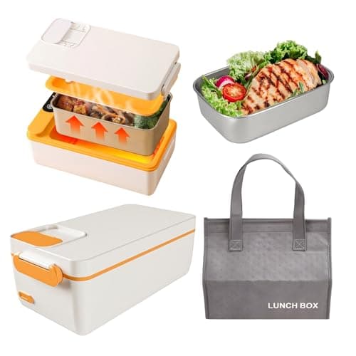 Cordless Electric Heater Lunch Box, 12000mAh Battery Powered, 1L 304 Stainless Steel