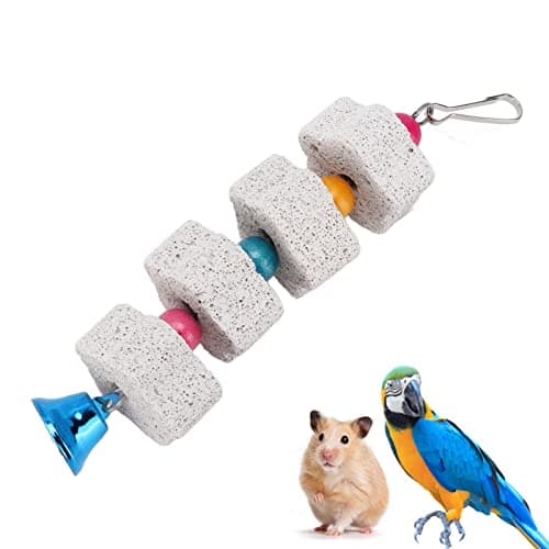 Zerodis Bird Perch & Chew Toys with Bell & Hammock for Pets
