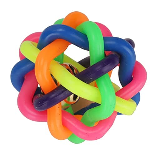 Zerodis Pet Wobbly Colorful Rubber Ball with Bell