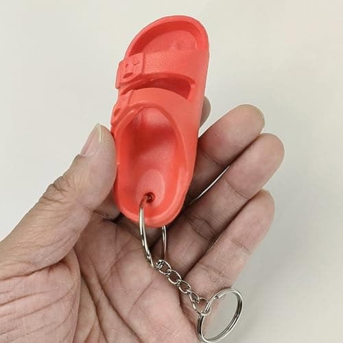 Zerodis Mini Sandal Keychains, 5 Pairs Flip Flop Key Rings for Handbags & Purses