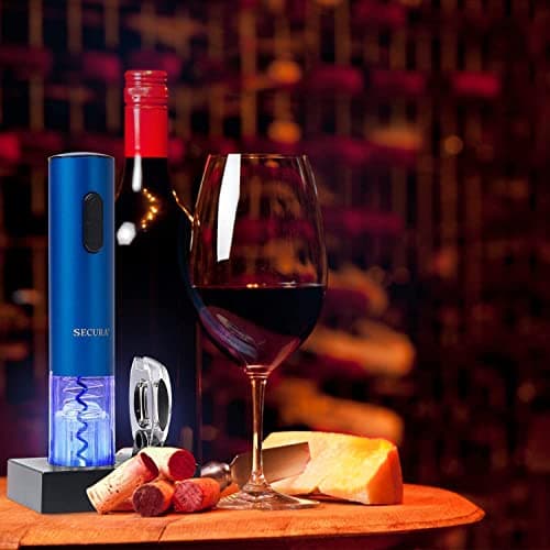 Secura Automatic Electric Wine Opener with Foil Cutter (Blue)