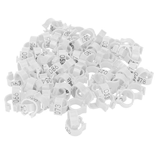 Zerodis 100 Reusable Pigeon Clip Feet Identifiers (White)