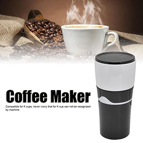 Portable Drip Coffee Maker for K Cup Capsules (Black and White)