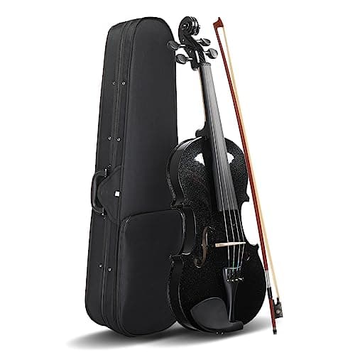 Ktaxon Full Size Acoustic Violin Kit with Case, Bow, and Rosin for Beginner Students — Black