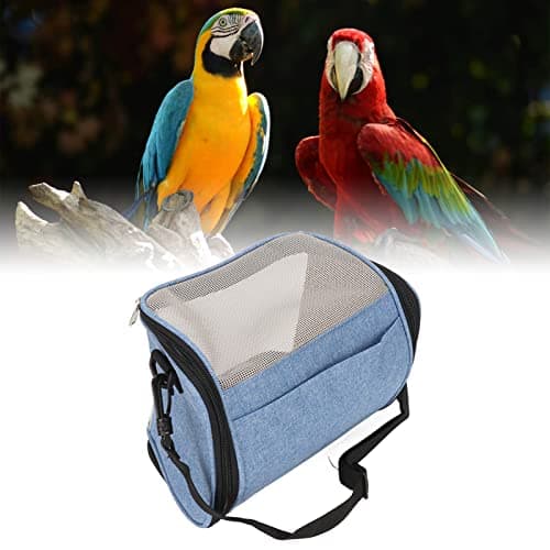 Zerodis Transparent Bird Carrier Bag for Small Birds Green Cheek Cockatiels (Blue)