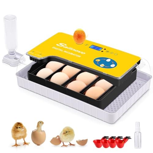 Sailnovo 20-Egg Incubator with Auto Turning, Temperature & Humidity Control — Yellow