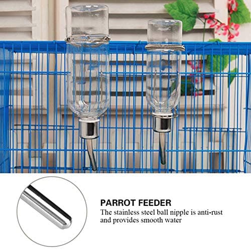 Parrot Automatic Water Feeder Bottle for Cats & Dogs Stainless Steel Nipple