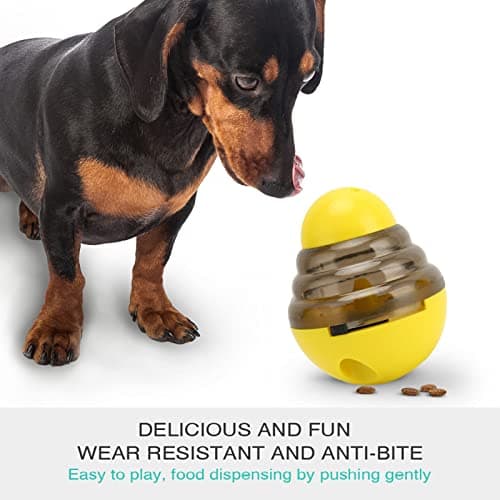 Premium Zerodis Dog Treat Ball Dispenser Puzzle Toy (Yellow)