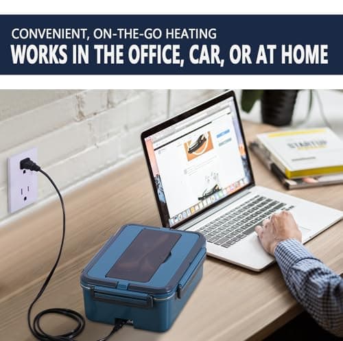 80W Portable Electric Food Warmer with 1.8L Stainless Steel Container for Home Work Truck Car