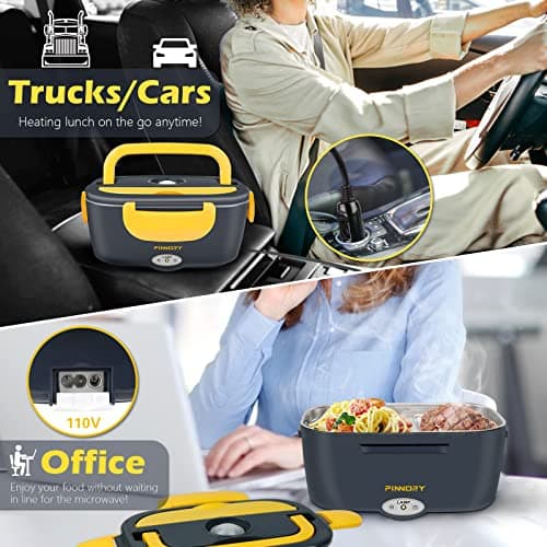 Electric Lunch Box 3-in-1 Warmer, 80W Food Heater for Car, Home & Truckers