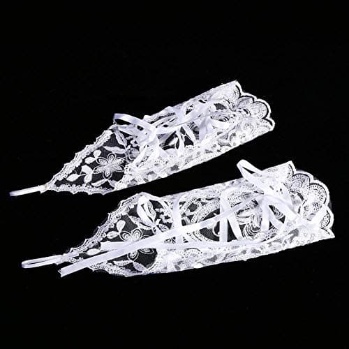 Zerodis Ivory Rhinestone Fingerless Gloves for Brides and Evening Events