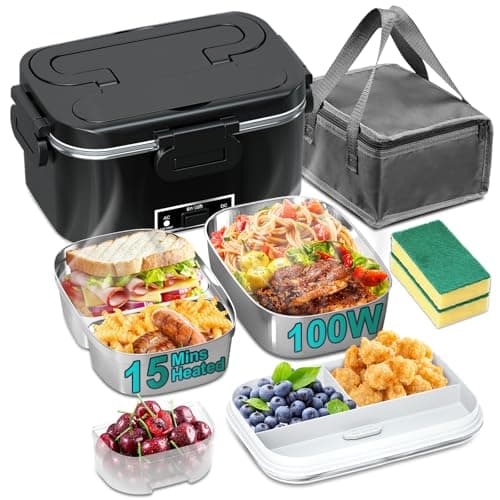 100W Fast Heating 1.8L Lunch Box for Adults Blue — Black