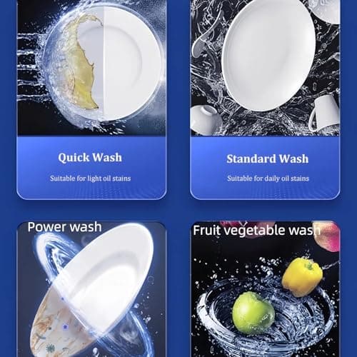 Portable Fully Automatic Tabletop Dishwasher with 4 Washing Modes and Drying Function