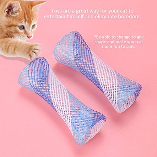Zerodis 10Pcs Interactive Colorful Spring Cat Toys