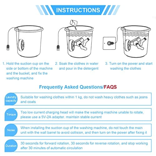 Ultrasonic Mini Portable Washer Disinfects with USB, Suitable for Home, Travel, and More