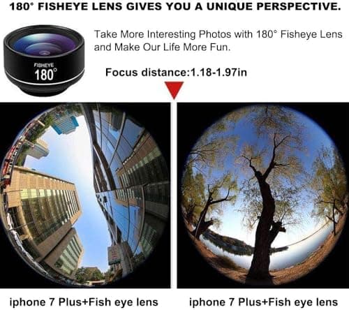 180° Fisheye Lens for iPhone, Samsung, Google Android Smartphones with Clip