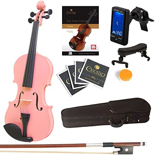 Mendini by Cecilio 1/2 Violin Kit - Fiddle for Kids & Adults — Pink