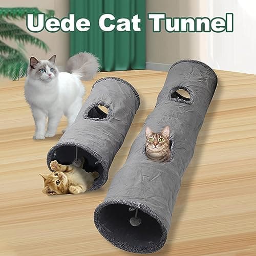 Collapsible Cat Play Tube Tunnel with Peepholes & Bubble Ball