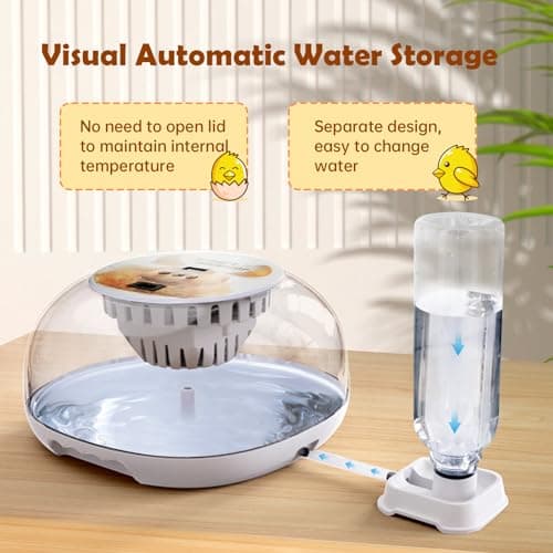 Automatic 12-Egg Incubator with 360° Window and Smart Display for Chick Hatching