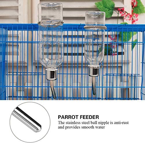 Automatic Pet Parrot Water Feeder with Stainless Steel Ball Nipple Cage