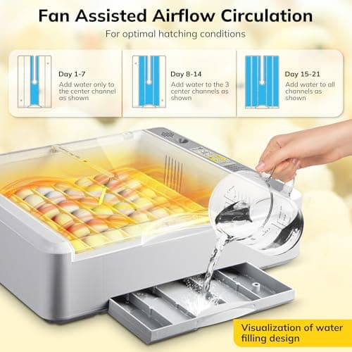 36-60 Egg Incubator with Auto Turning & Humidity Control, 360° View Digital Display Incubator for Hatching Chicken, Duck
