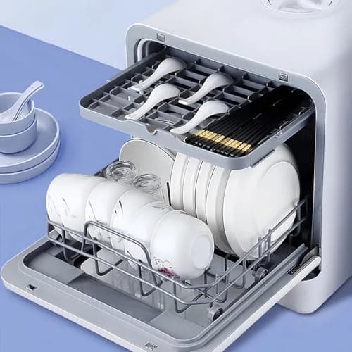 Portable Fully Automatic Tabletop Dishwasher with 4 Washing Modes and Drying Function