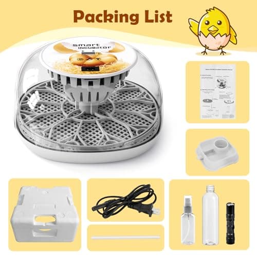 Automatic 12-Egg Incubator with 360° Window and Smart Display for Chick Hatching