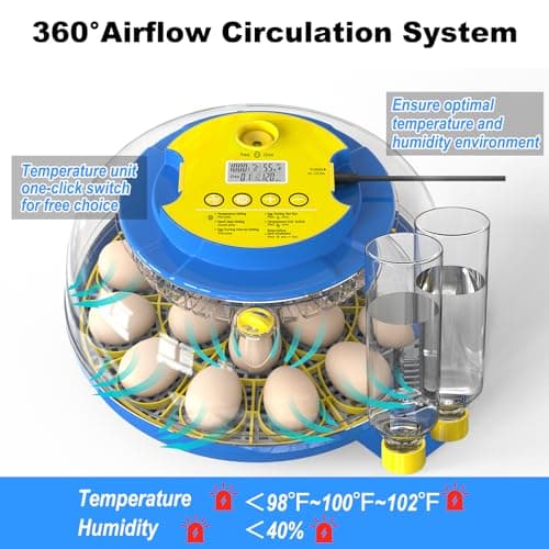 18-Egg Chicken, Quail, Duck, and Parrot Incubator with Automatic Turning and Humidity Control