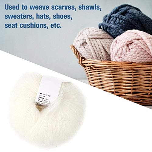 Popular White Mohair Angora Wool Yarn for DIY Crochet Weave